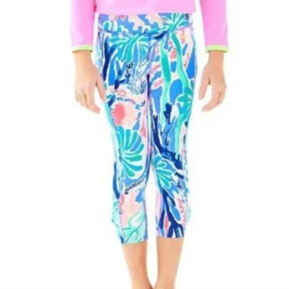 Lilly Pulitzer Melody Luxletic Legging size large (8-10) in Jet Stream NWOT